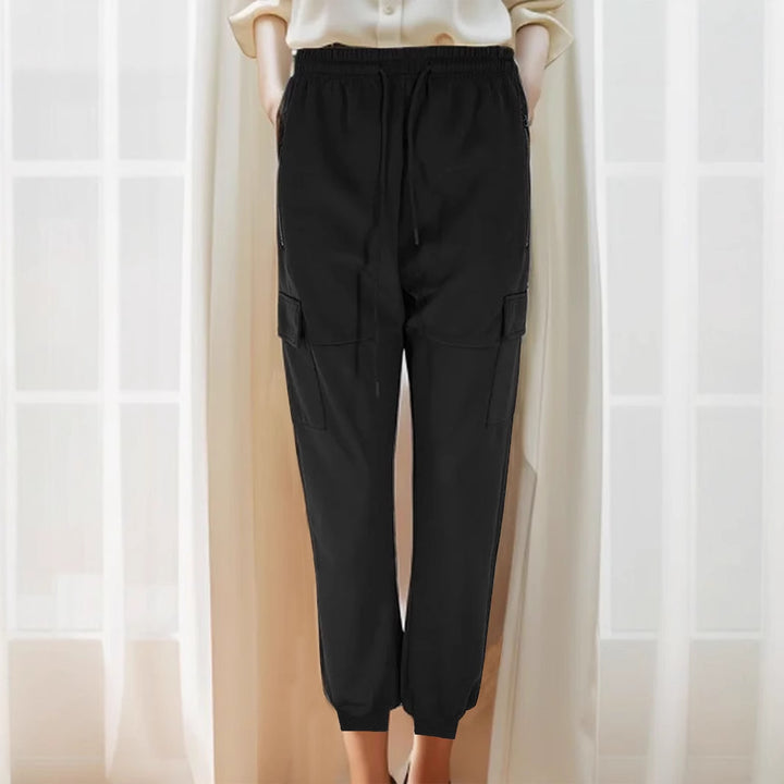 Black Cargo Solid Joggers