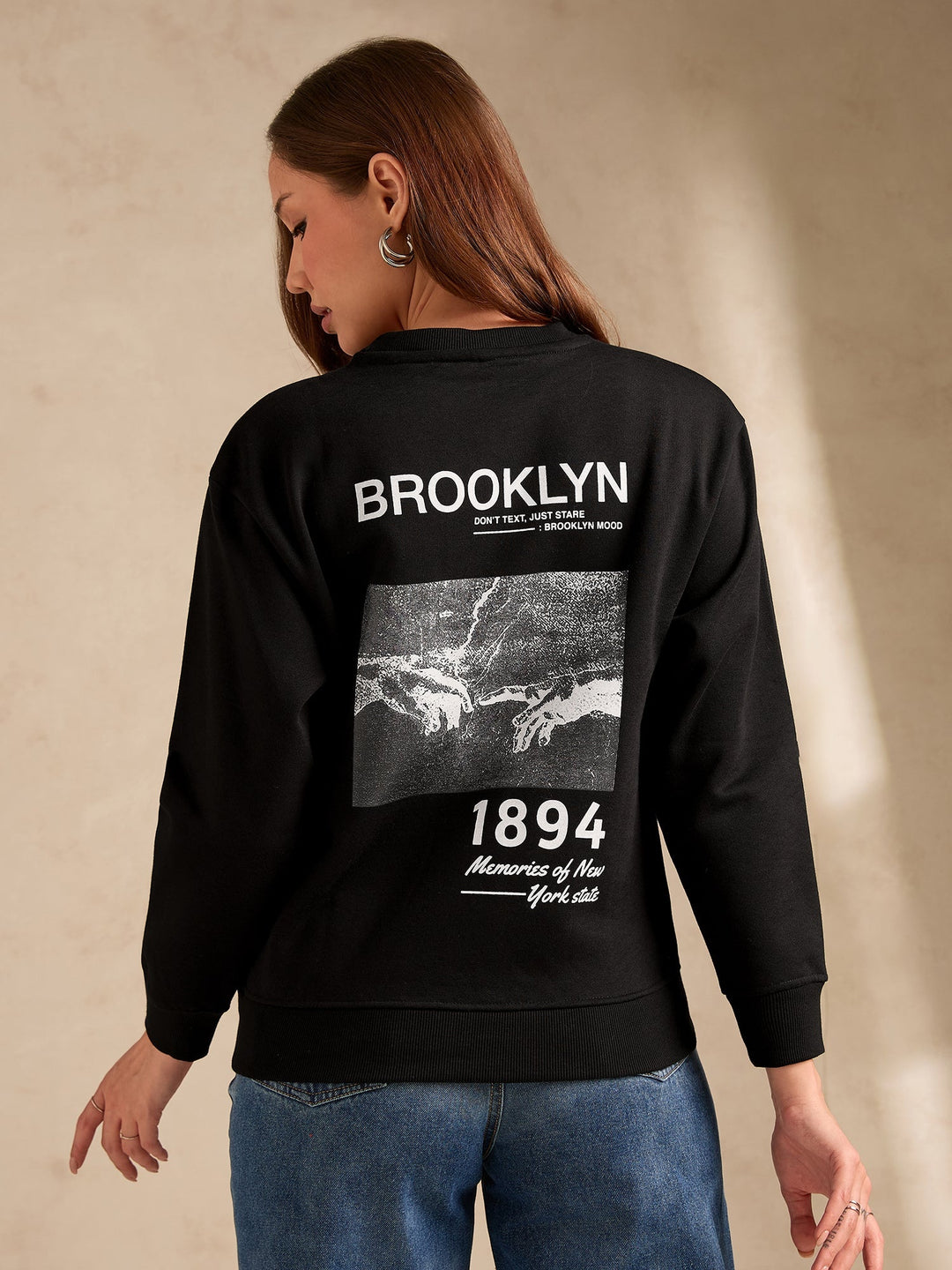 Black Back Brooklyn Graphic Fleece Sweatshirt