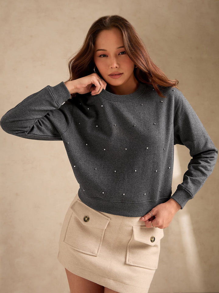 Grey Typographic Sweatshirt
