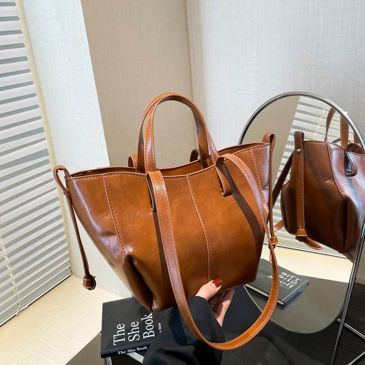 Brown Classic Structured Shopper