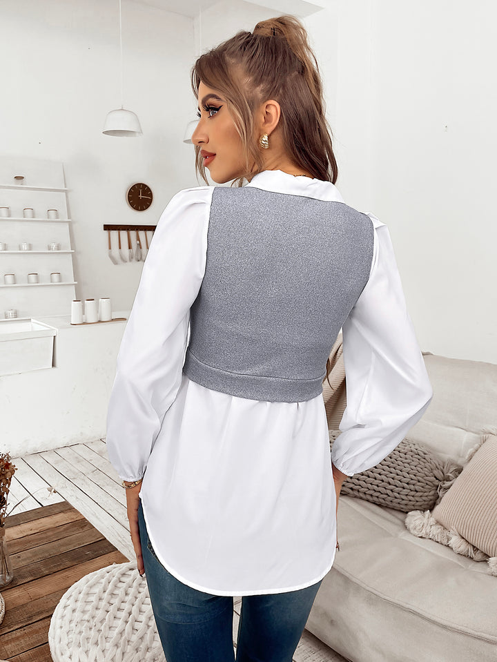 Grey Towfer Detail Shirt