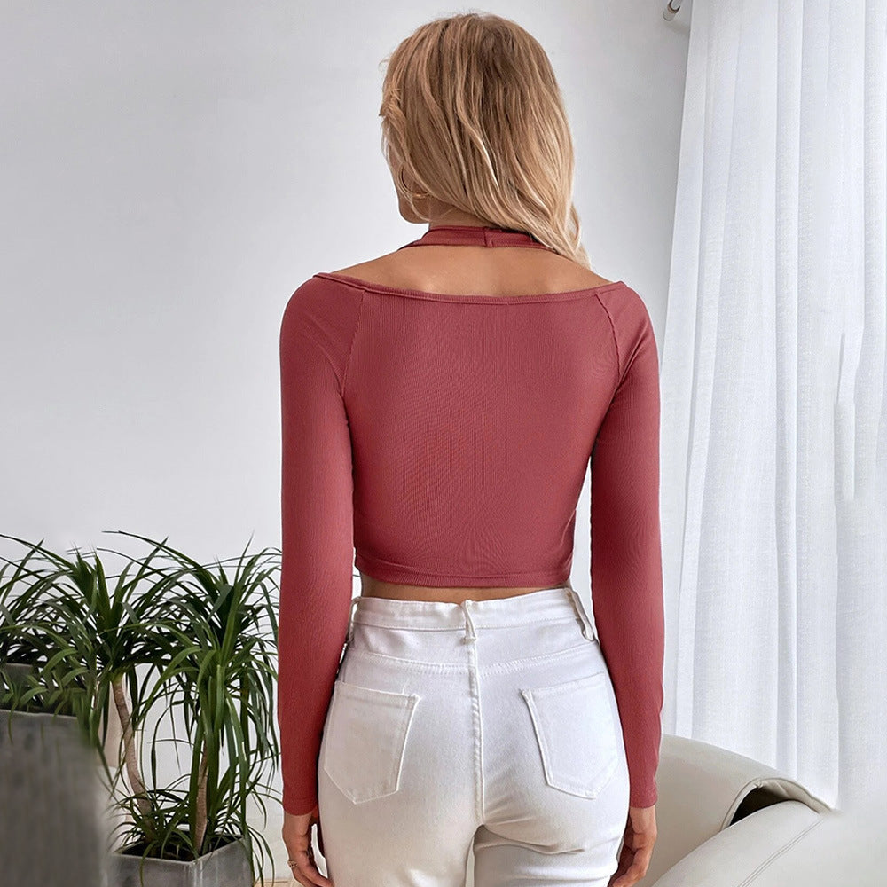 Pink Cold Shoulder Full Sleeve Top