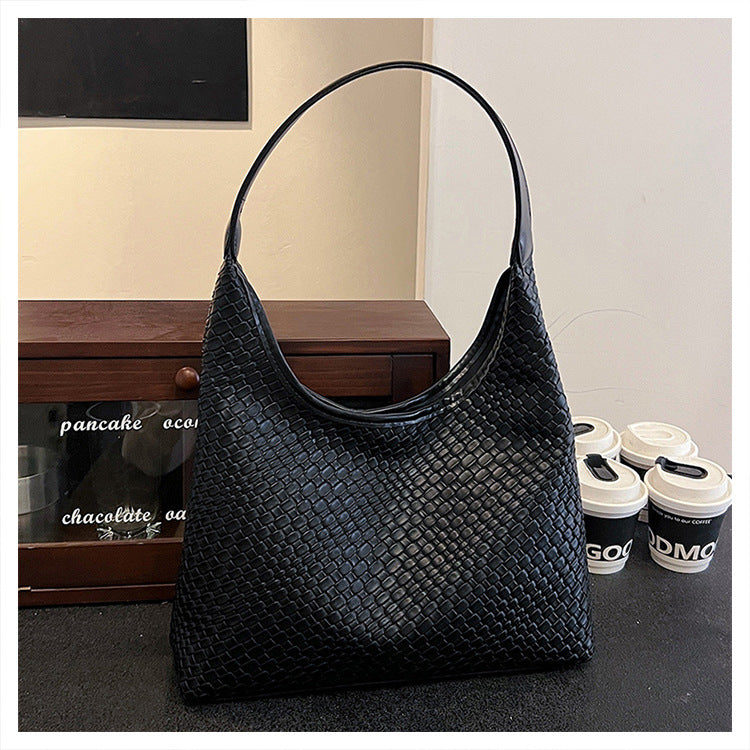 Black Textured Curved Shoulder Carry