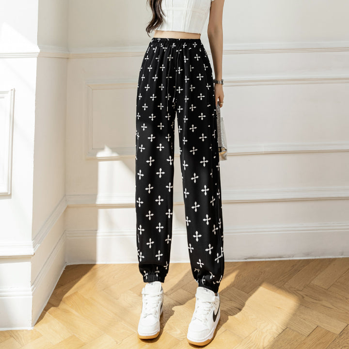 Black Graphic Printed Joggers