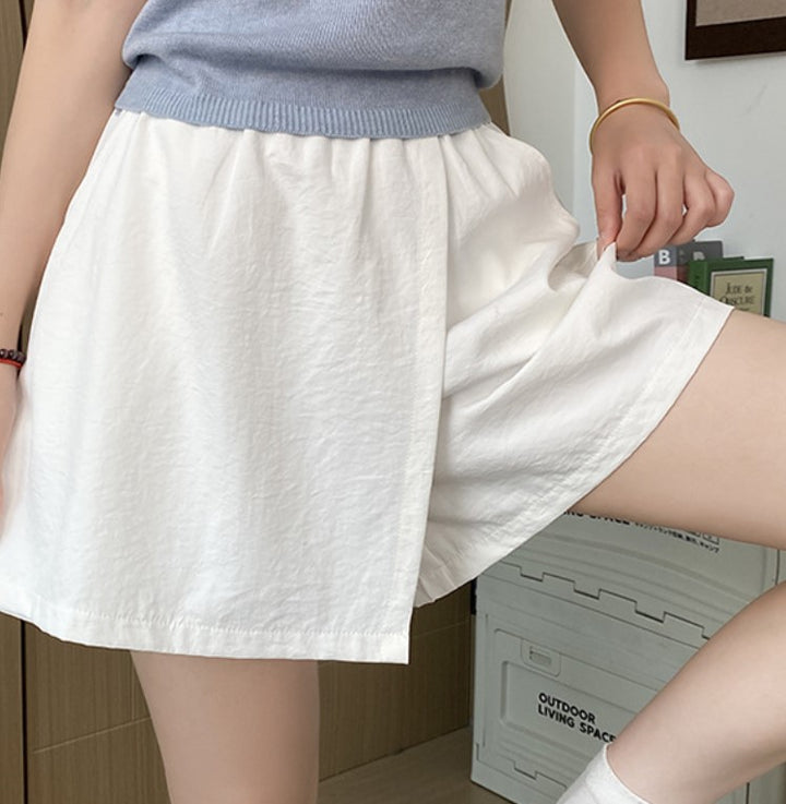 White Relaxed Fit Elasticated Skorts