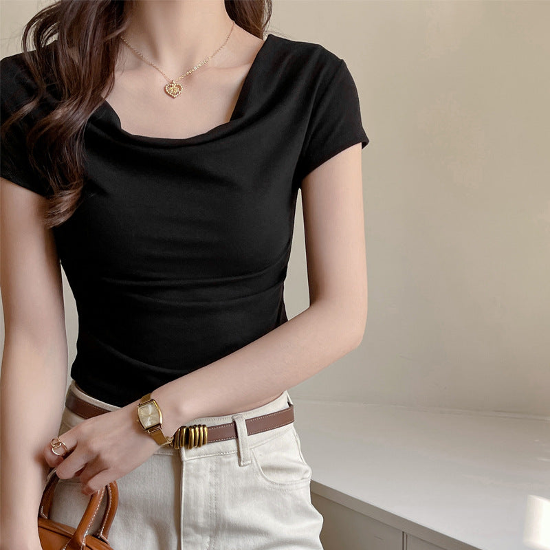 Black Cowl Neck T-Shirt