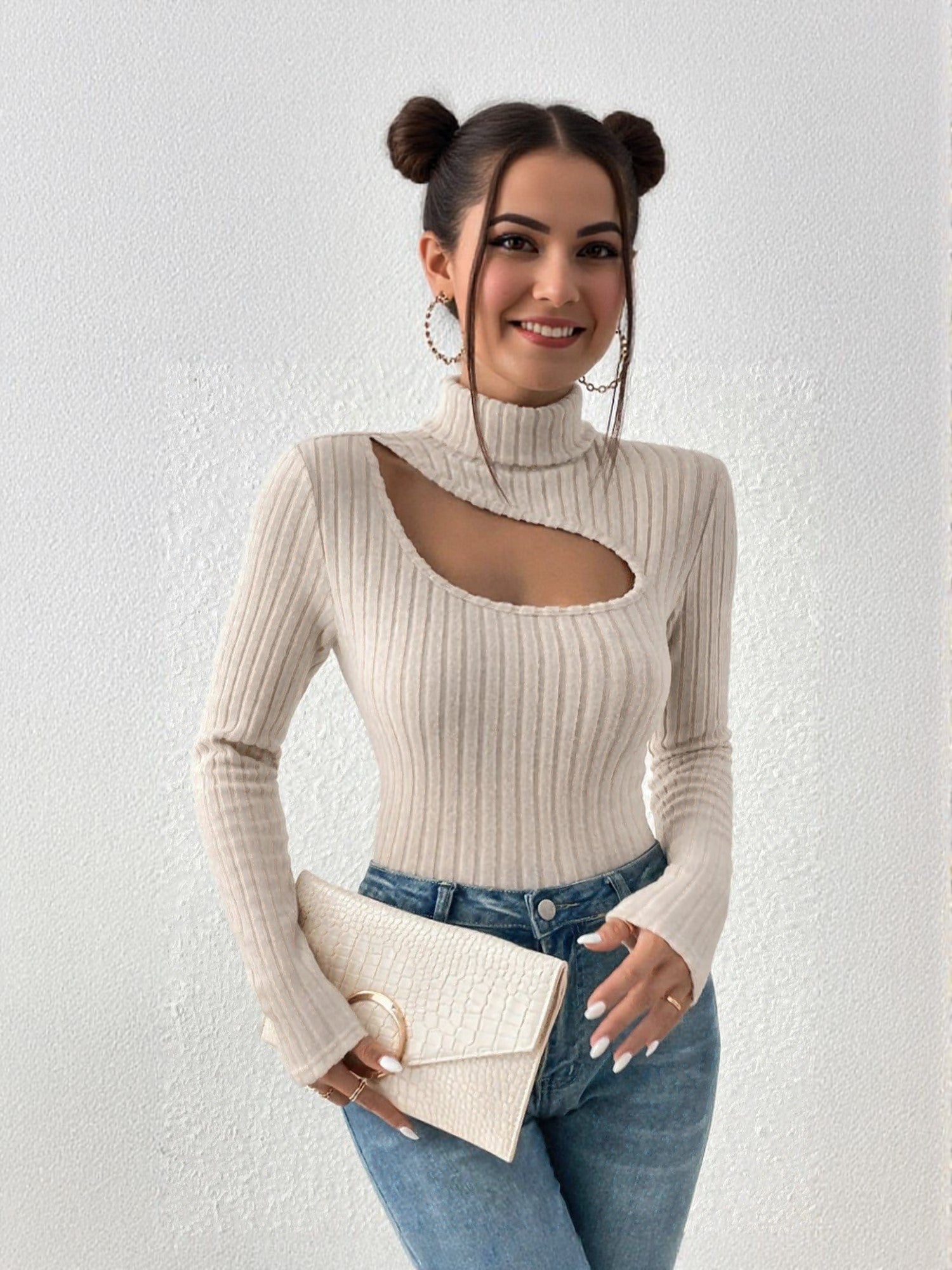 Mauve Key-Hole Neck Top