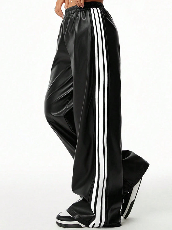 Black Varsity Side Stripe Sweatpants