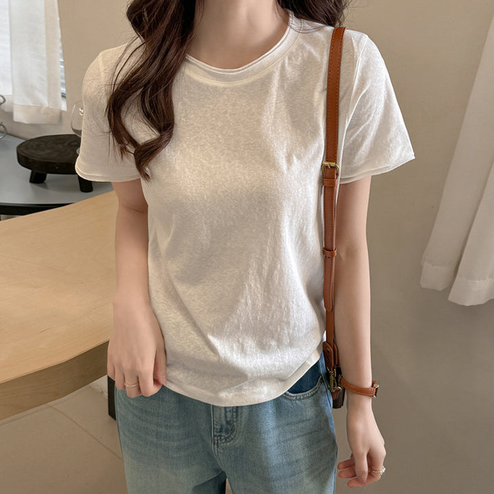 White Round Neck Relaxed Fit T-Shirt