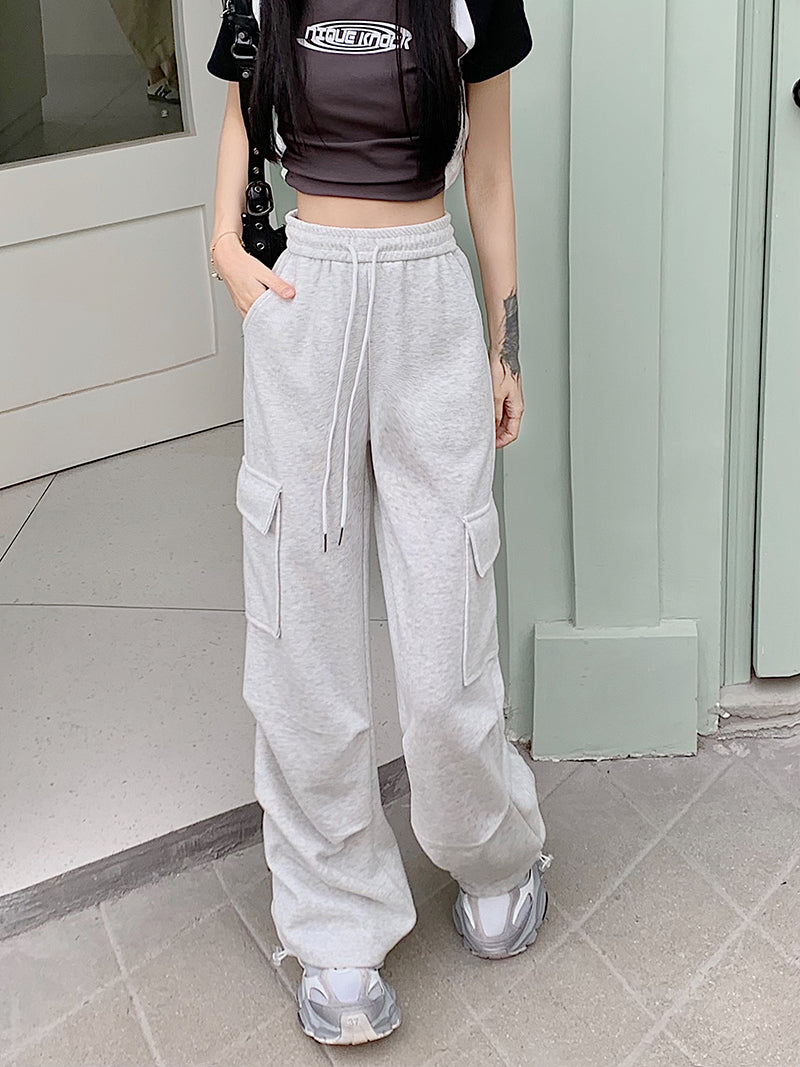 Silver Solid Pin Tucked Sweatpants