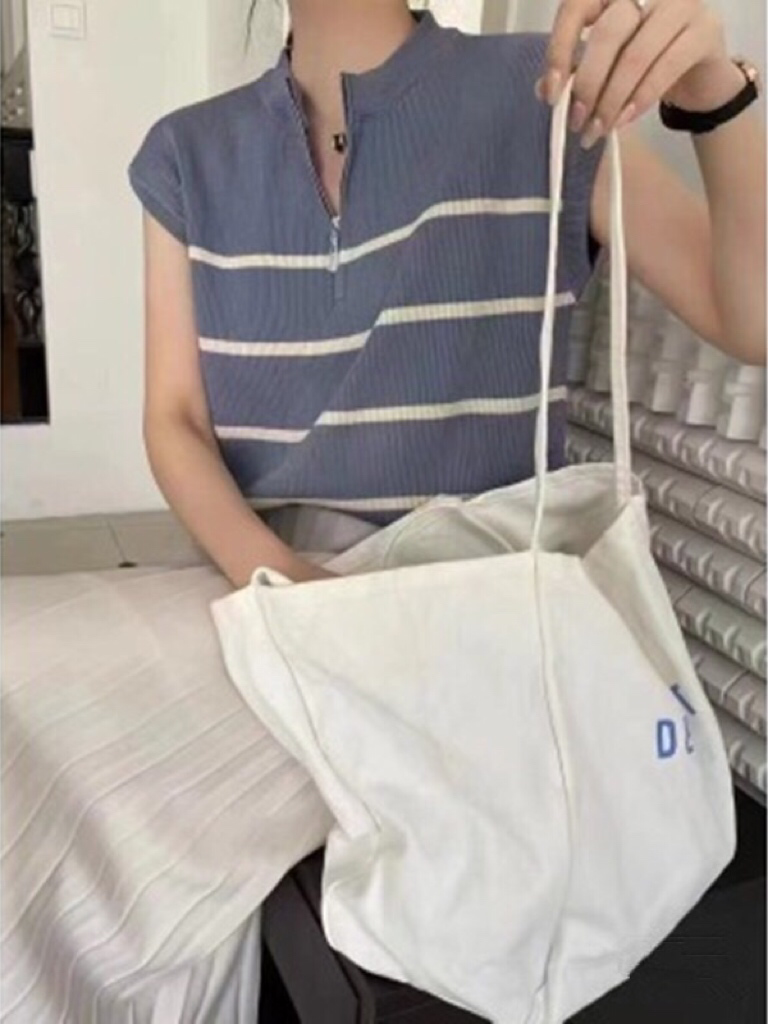 Blue Textured Tank Top