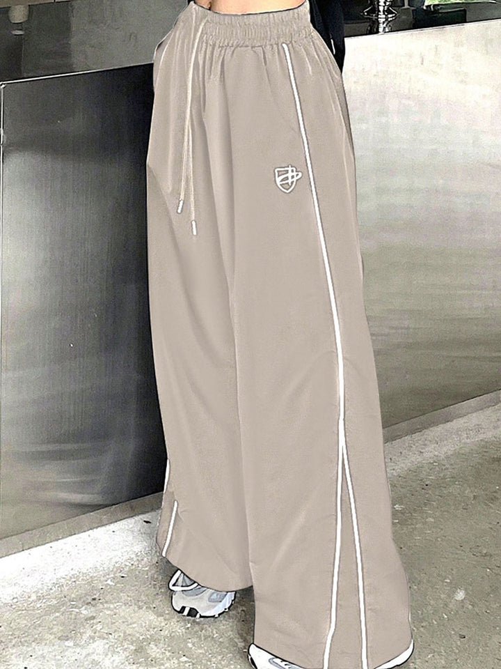 Khaki Side Contrast Piping Sweatpants