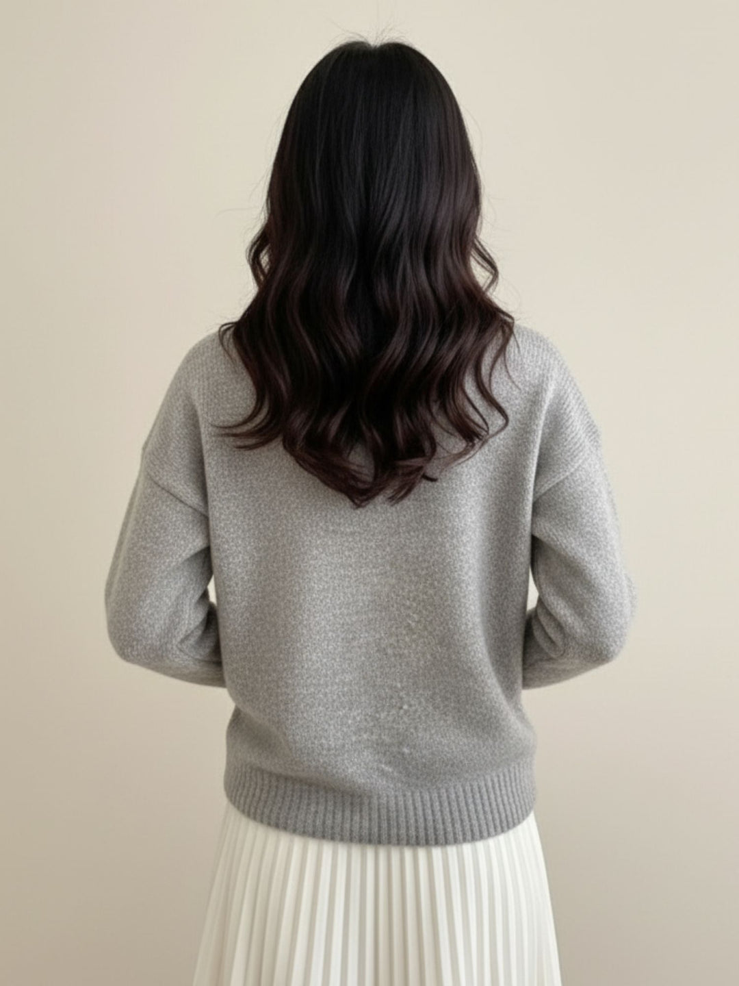 Grey Full Sleeve Studded Sweaters