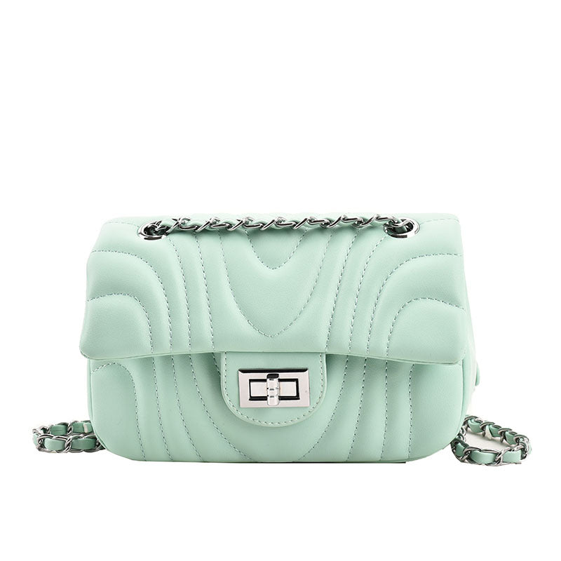 Sea Green Curved Quilted Bag