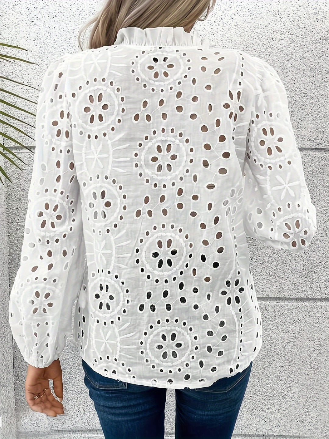 White Schiffli Embroidered Blouse