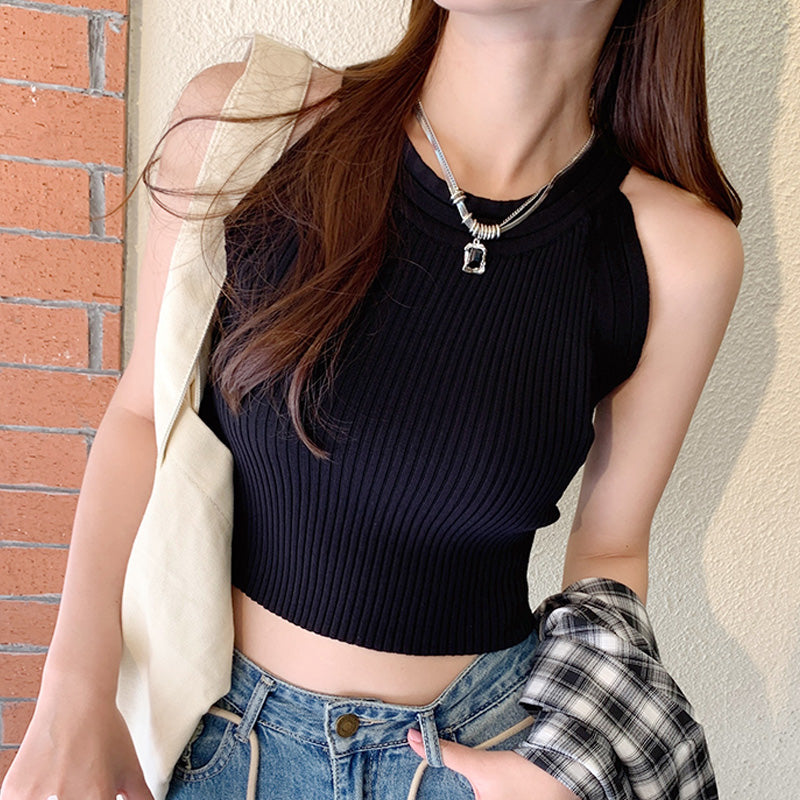 Black Halter Tank Top