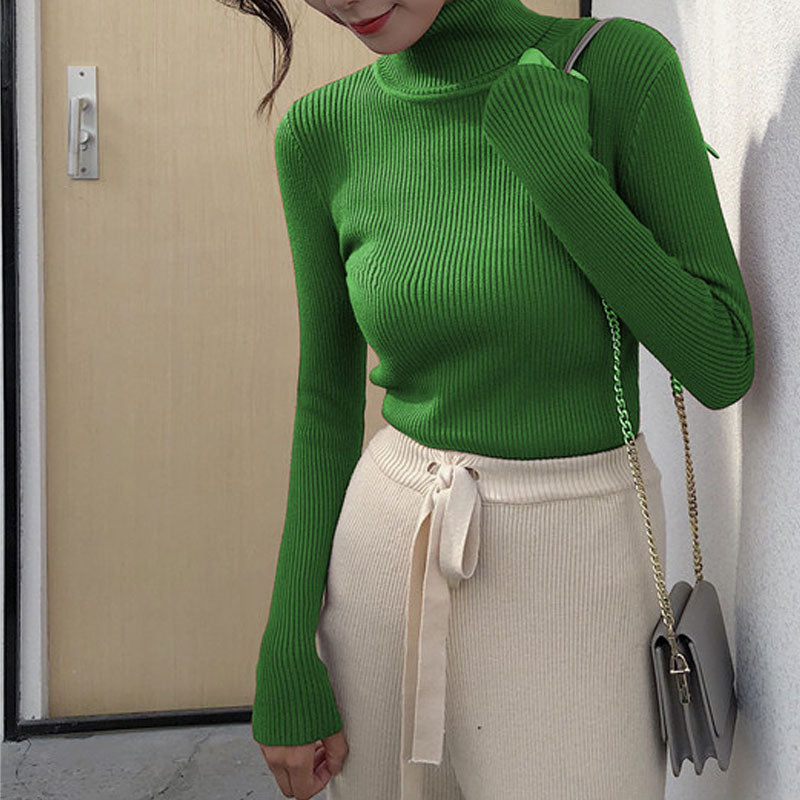 Green Turtle Neck Top