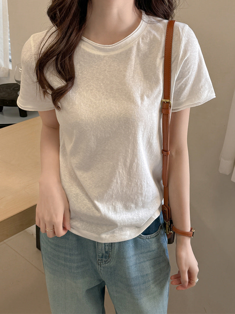 White Round Neck Relaxed Fit T-Shirt