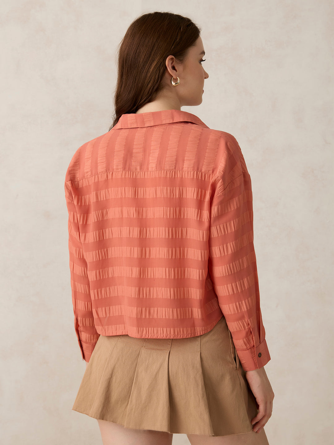 Coral Self Design Shirt