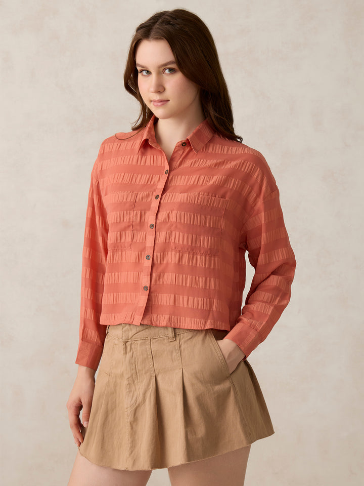 Coral Self Design Shirt