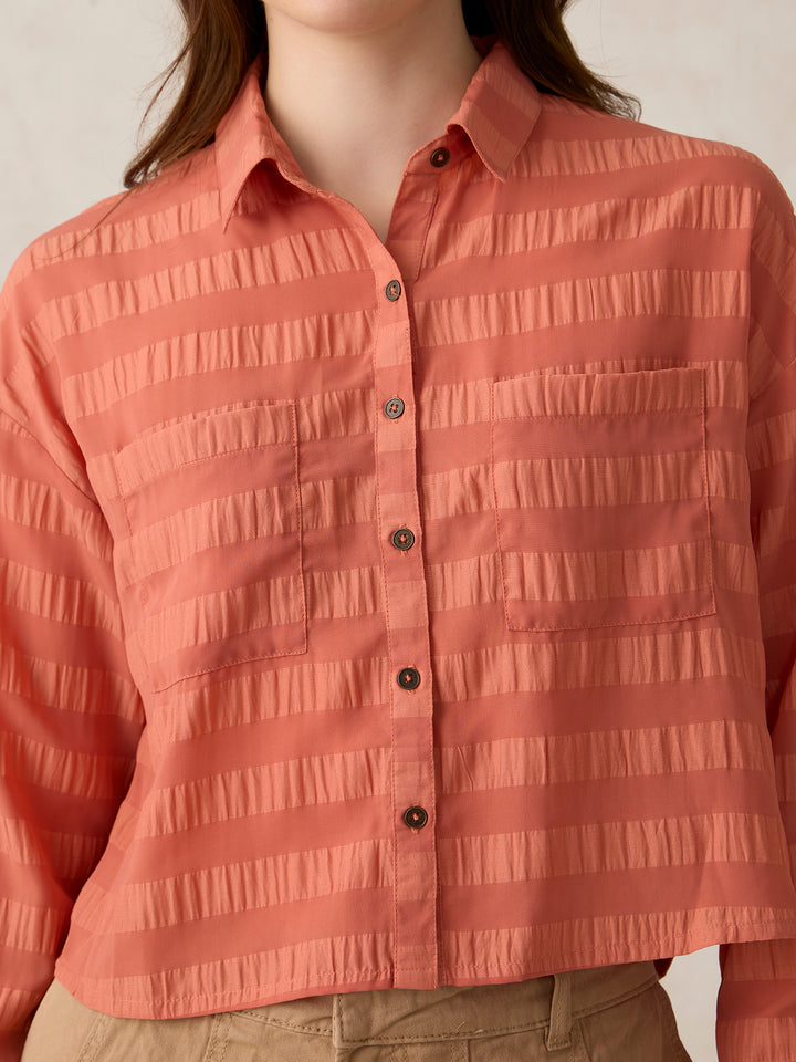 Coral Self Design Shirt