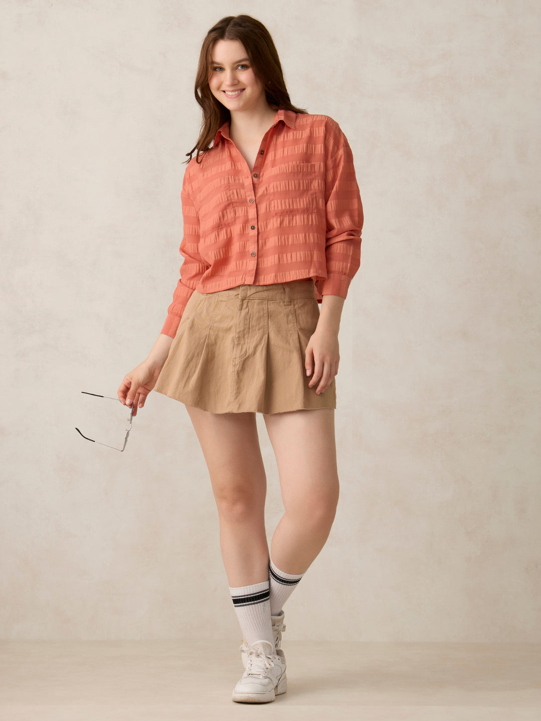 Coral Self Design Shirt