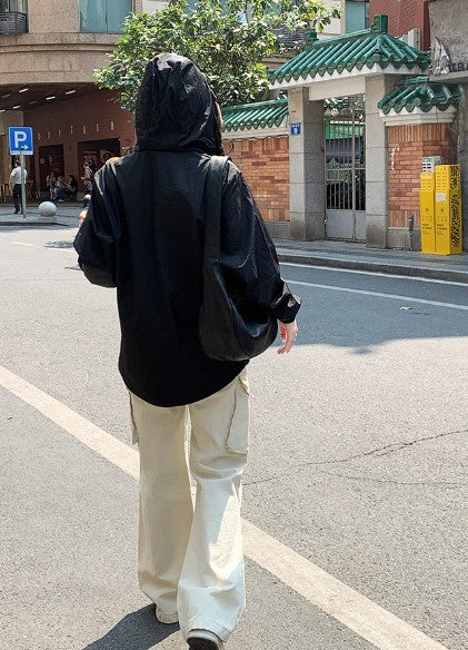 Black Zip -Up Regular Fit Jacket