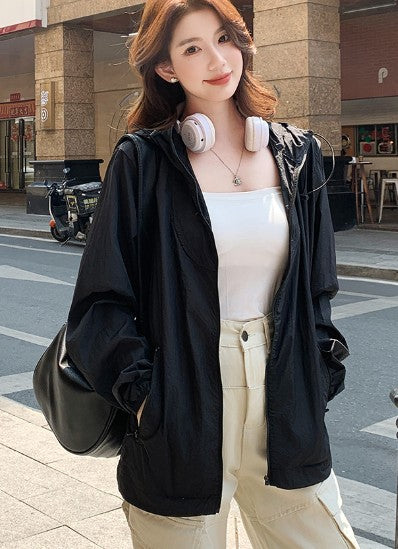 Black Zip -Up Regular Fit Jacket