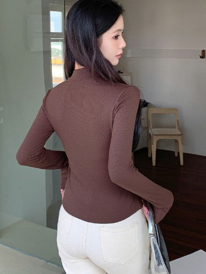 Brown Front Dual Zip Jacket
