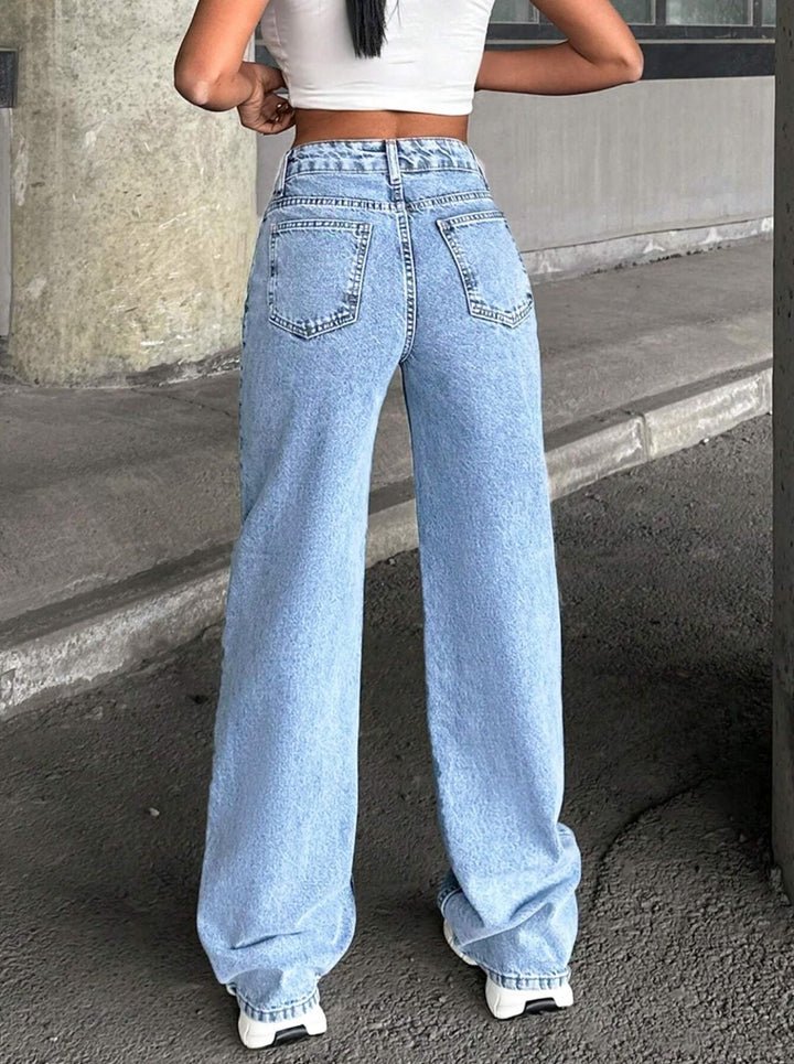 Blue Studded Denim Jeans