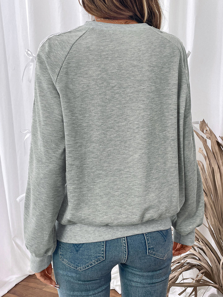 Grey Bow Detail Sweatshirt