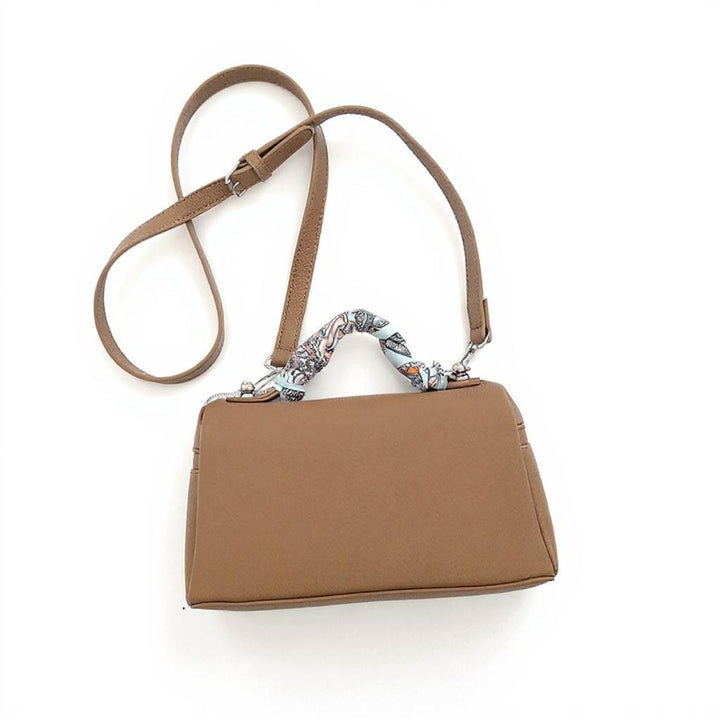 Brown Structured Hand Held Bag